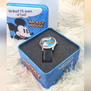 75th Anniversary Mickey Mouse Vintage Comics Watch in Collectable Tin